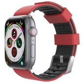 AhaStyle Premium Silicone Duotone Design Band for Apple Watch 42/44/45 mm Dark Red/Black