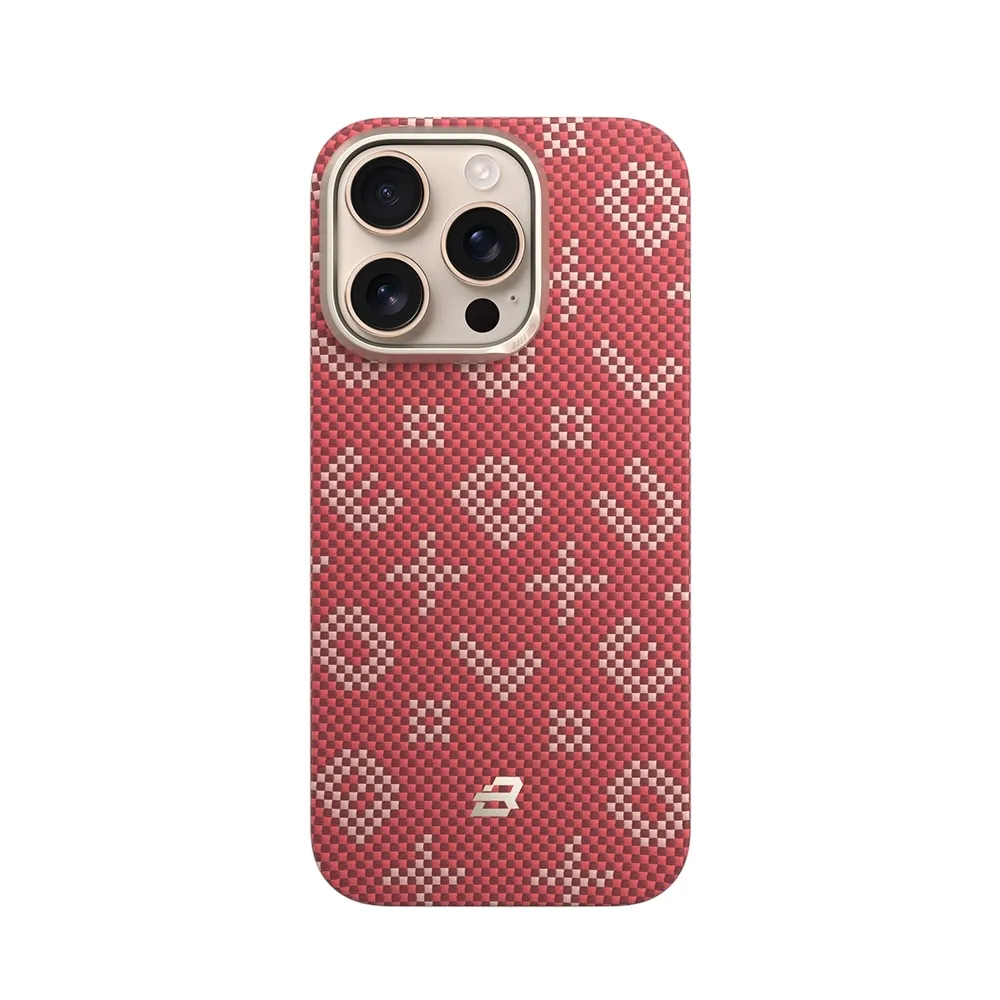 Blueo Gilded Tactile Woven Aramid Fiber for iPhone 16 Pro Max with MagSafe Red