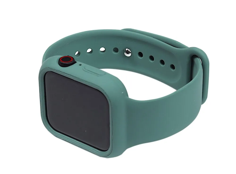 Silicone Watch Band Full Cover for for Apple Watch 44mm S/M Pine Green