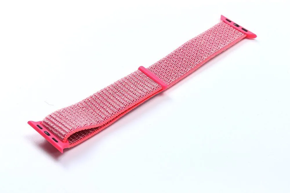 Nylon Sport Loop Band for Apple Watch 42mm Hot Pink