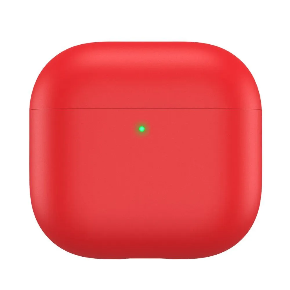 AhaStyle Ultra-Thin Colorful Silicone Case for Airpods 4 Red