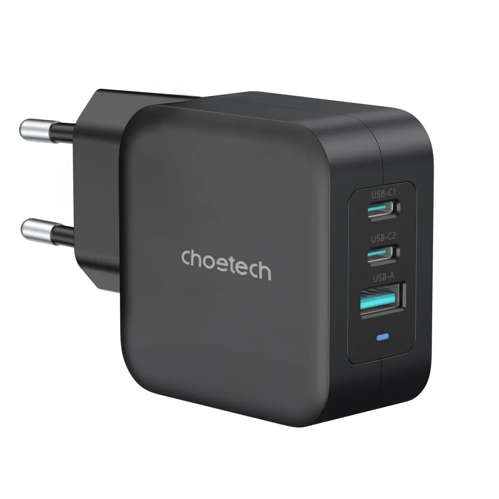 Choetech PPS PD 100W Charger Dual USB-C+ Single USB-A Black