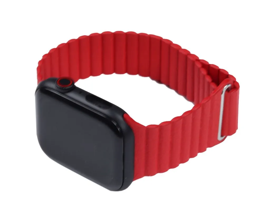 Magnetic Leather Loop For Apple Watch 42mm Red