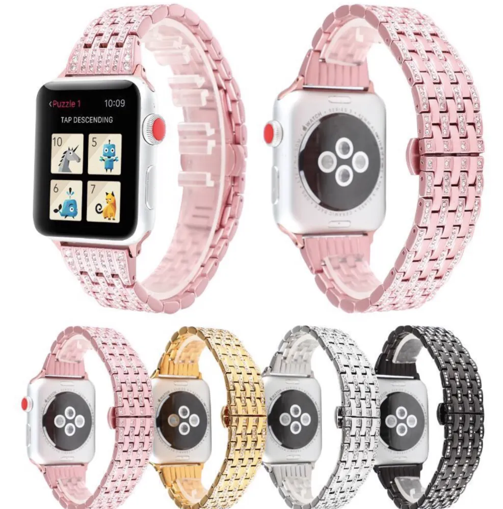 Diamond Stainless Steel Bracelet for Apple Watch 42/44mm Gold (Type 2)