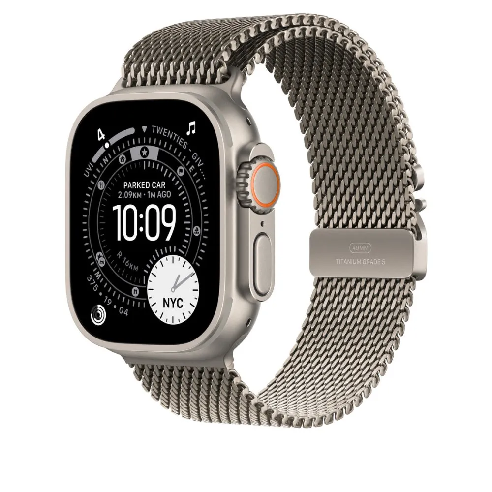 Milanese Loop for Apple Watch 42/44/45/46/49 mm Natural Titanium (new)