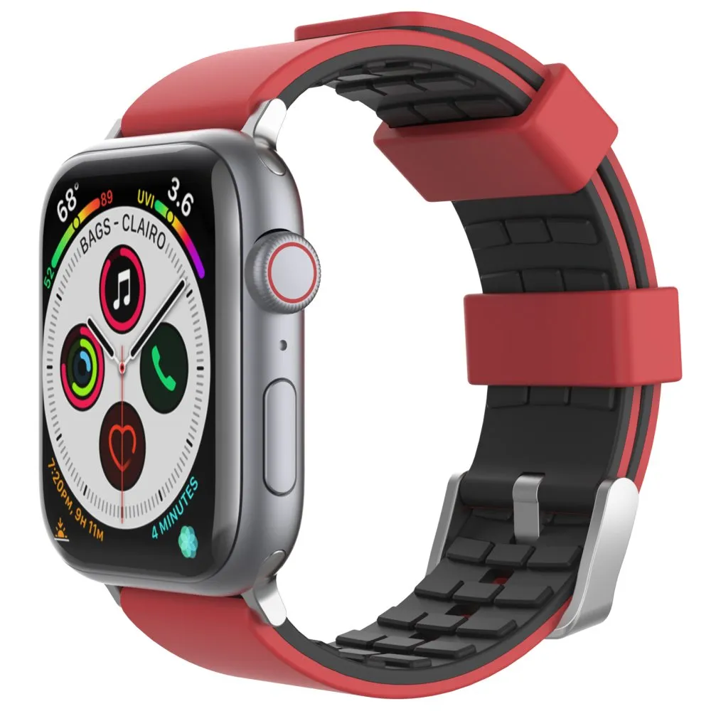 AhaStyle Premium Silicone Duotone Design Band for Apple Watch 42/44mm Dark Red/Black