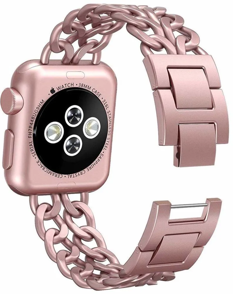 Stainless Steel Cowboy Chain Bracelet for Apple Watch 42/44mm Rose Gold