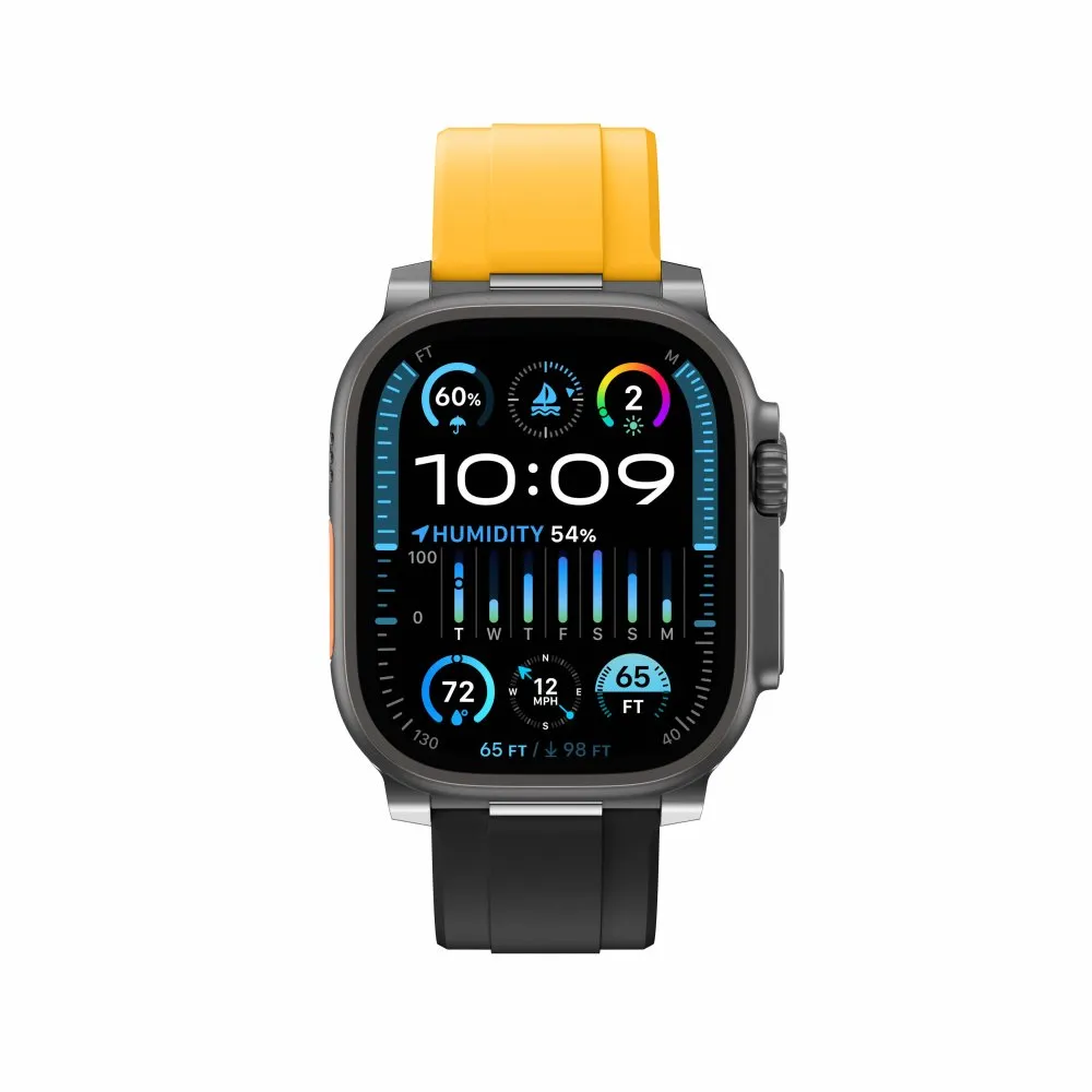 AmazingThing Chrono Band for Apple Watch 42/44/45/46/49 mm Black/Munsell Yellow