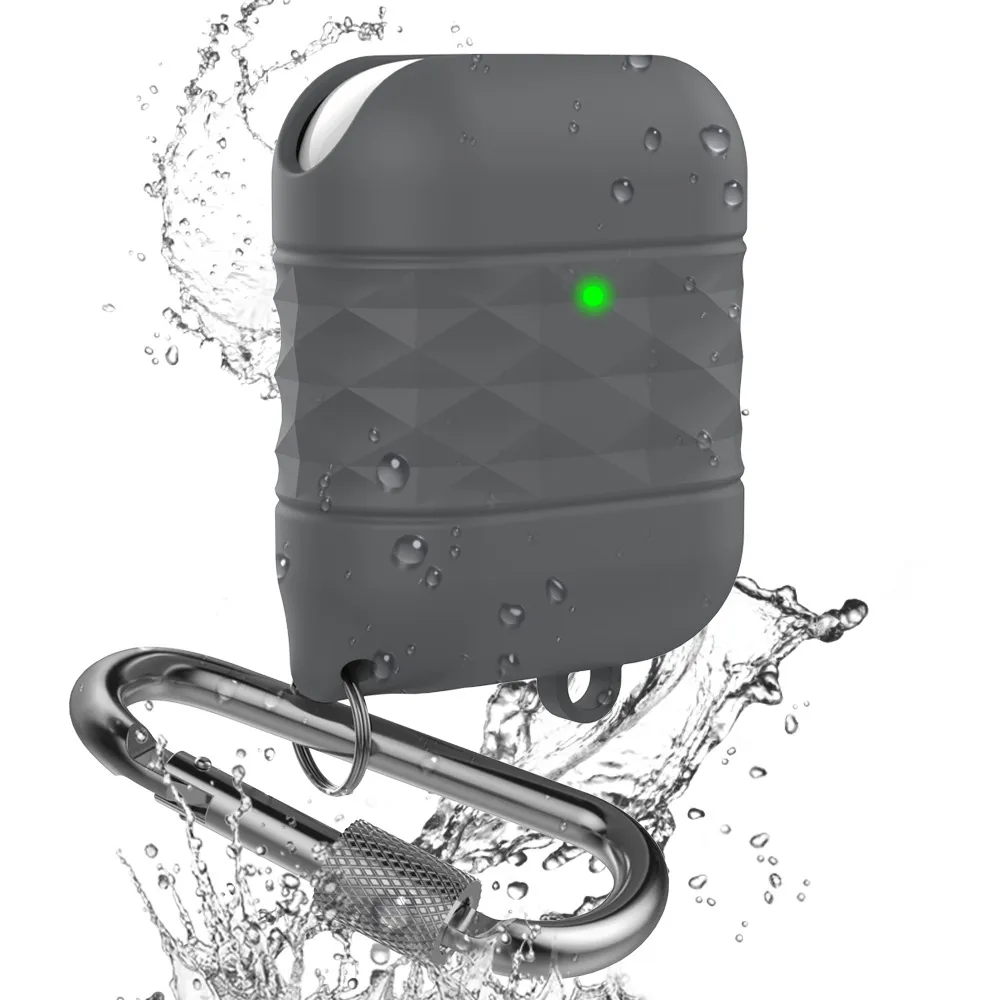 AhaStyle Water Resistant Silicone Case for Airpods 1/2 Grey