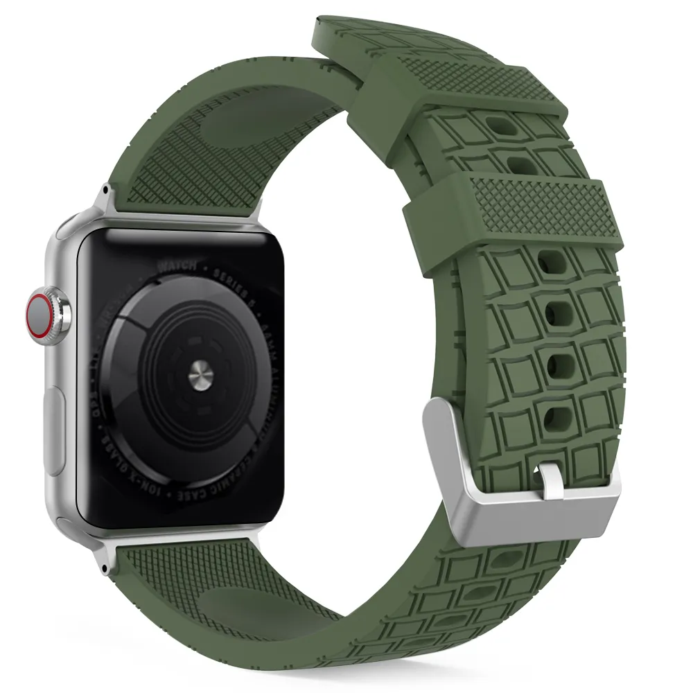 AhaStyle Premium Tire Texture Silicone Bands for Apple Watch 38/40mm Pine Green