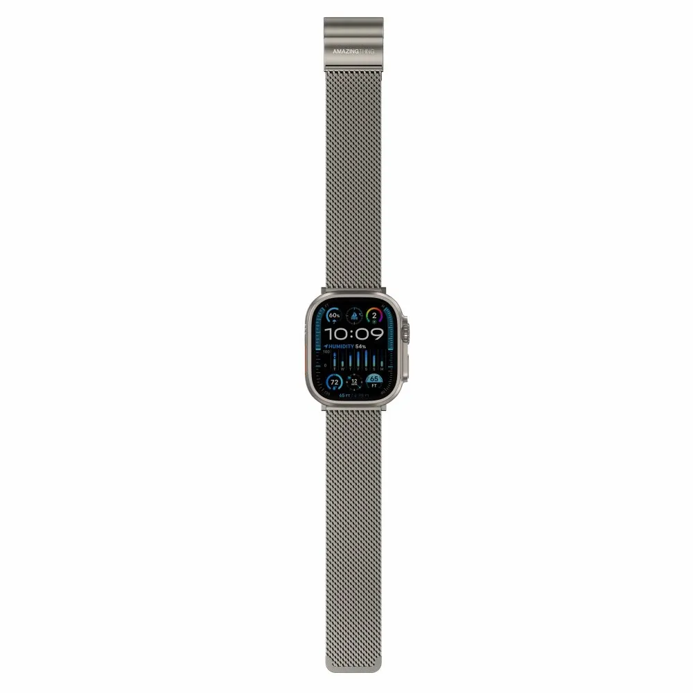 AmazingThing Premium Metal Band for Apple Watch 42/44/45/46/49 mm Titanium