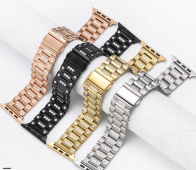 Diamond Stainless Steel Bracelet for Apple Watch 38/40/41 mm Gold (Type 1)